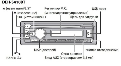 Автомагнитола Pioneer DEH-S410BT