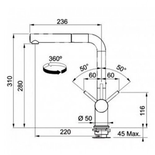 Змішувач для кухні Franke Active Plus Doc Графіт 115.0373.890