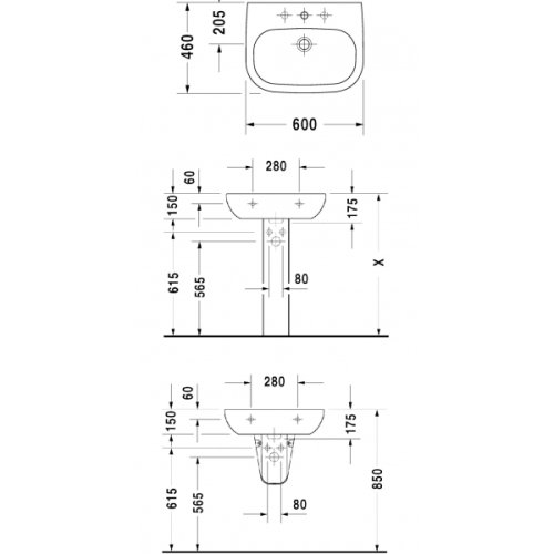 Умывальник Duravit D-Code 23106000002