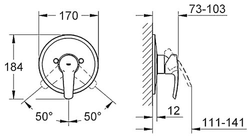 Змішувач прихованого монтажу Grohe Eurostyle 19507001