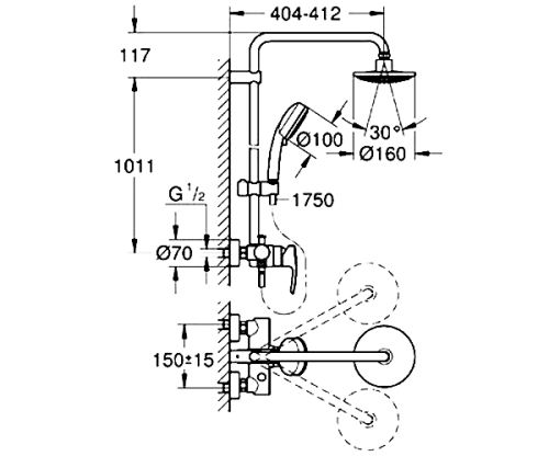 Душевая система Grohe New Tempesta Cosmopolitan 26224000