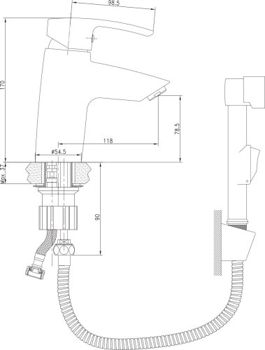 Смеситель Imprese Horak 05170BT + Гигиенический душ