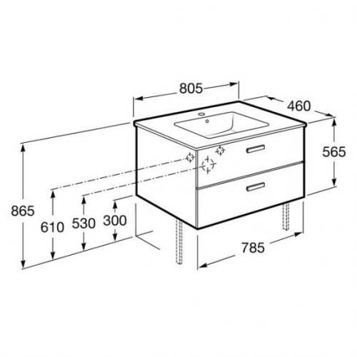 Тумба с умывальником Roca Victoria A855852806