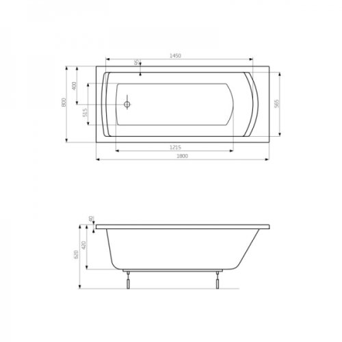 Ванна акрилова Roca Linea 180x80 A24T058000