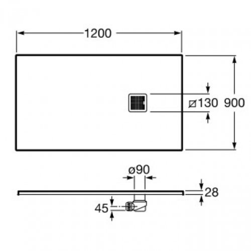 Поддон Roca Terran 120x90 AP014B038401100