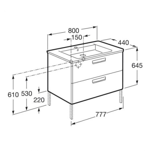 Тумба с умывальником Roca Gap A855998806