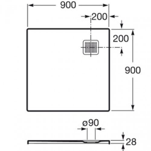 Поддон Roca Terran 90x90 AP0338438401300