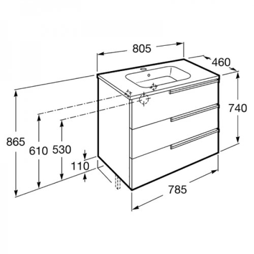 Тумба с умывальником Roca Victoria-N A855837806