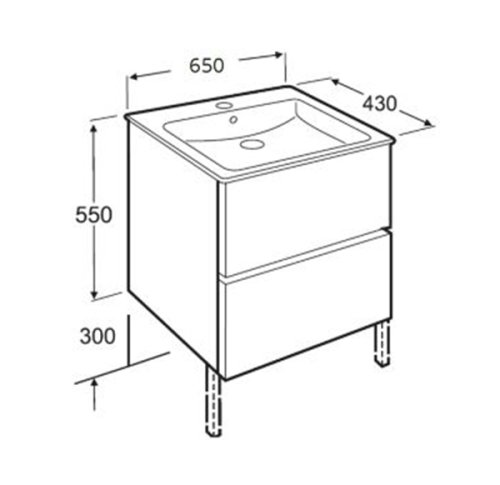 Тумба с умывальником Roca Cube A85119B806