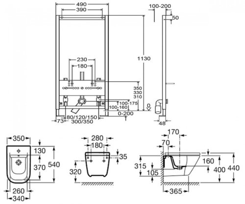 Набор инсталляция Viega Eco Plus с биде Roca Gap A357476000+727901