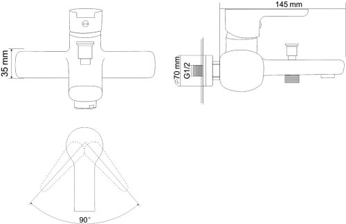 Смеситель для ванной Rozzy Jenori Duct RBZ079-3