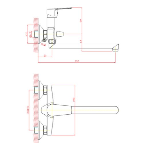 Смеситель для ванной Rozzy Jenori Lotus RBZZ002-9B