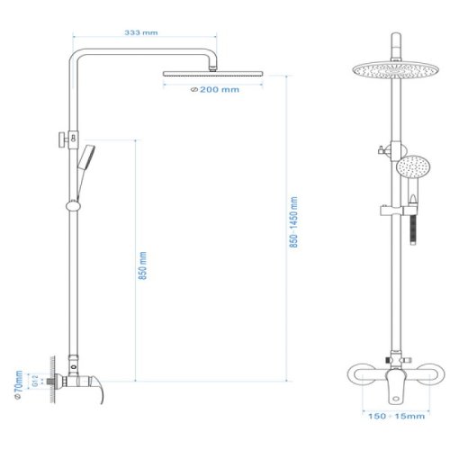 Душевая система Rozzy Jenori Baron RSZ074-5