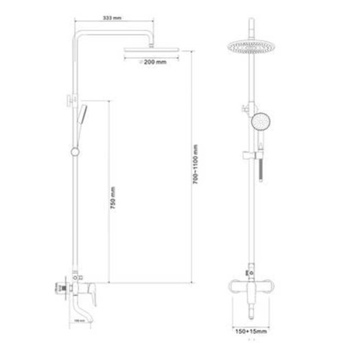 Душевая система Rozzy Jenori Velum RSZ082-3