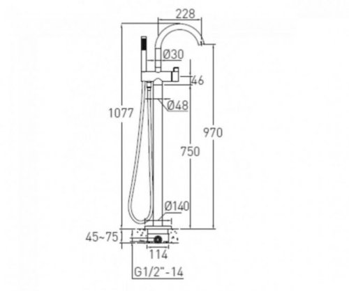 Смеситель для ванной Volle 12-33-100