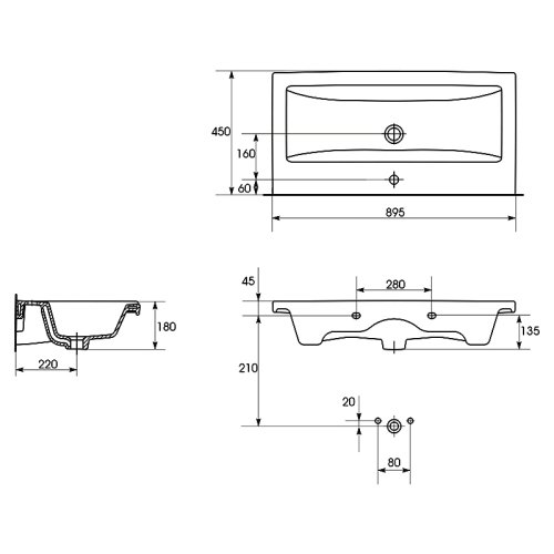 Умывальник Cersanit Como 970789