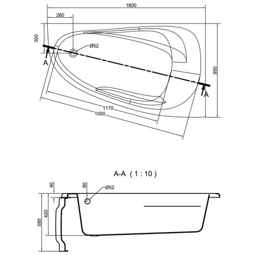 Панель для ванны Cersanit Joanna New 160 280127