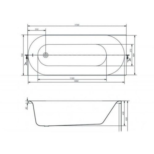 Ванна Cersanit Mito 170x70 283203