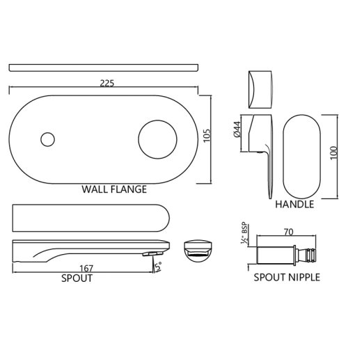 Смеситель скрытого монтажа Jaquar Opal Prime OPP-CHR-15233KP