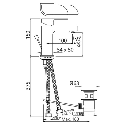 Смеситель для умывальника Jaquar Alive ALI-CHR-85051B