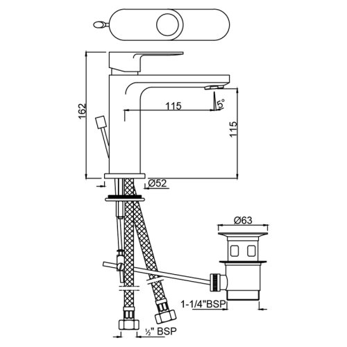 Смеситель для умывальника Jaquar Ornamix Prime ORP-CHR-10051BP