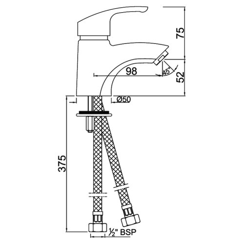 Смеситель для умывальника Jaquar Eko EKO-CHR-33001B