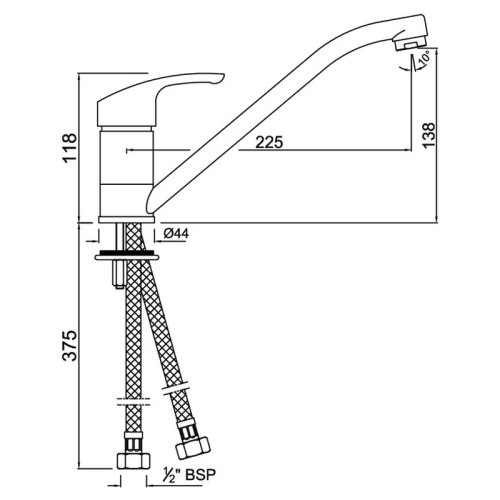 Смеситель для кухни Jaquar Eko EKO-CHR-33173B