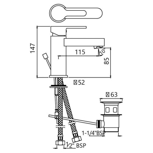Смеситель для умывальника Jaquar Fusion FUS-CHR-29052B