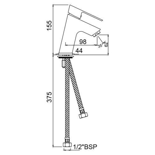 Смеситель для умывальника Jaquar Lyric LYR-CHR-38001B