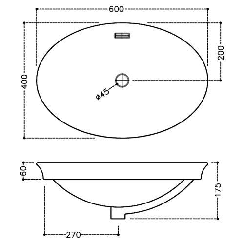 Умывальник Jaquar Solo 60 SLS-WHT-6601