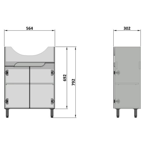 Тумба под умывальник Nautilus Prime Pm Nt-60