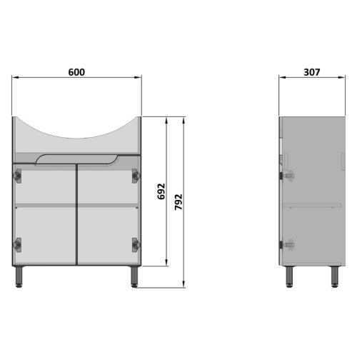 Тумба под умывальник Nautilus Prime Pm O-65