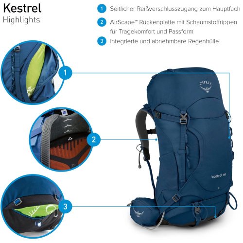 Рюкзак Osprey Kestrel 38 Loch Blue M/L
