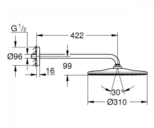 Верхний душ Grohe Rainshower 310 Mono 26557000