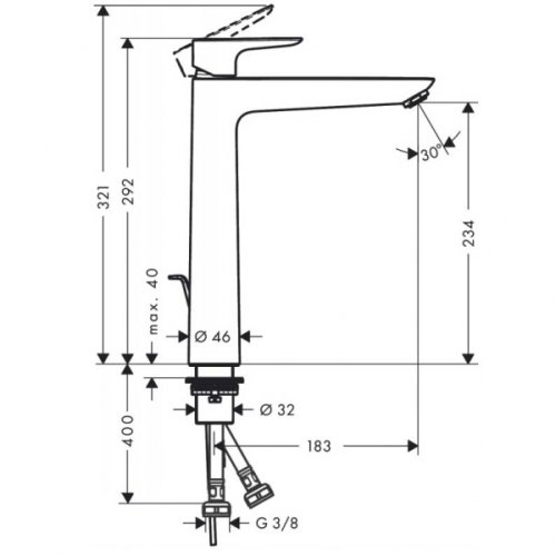 Смеситель для умывальника Hansgrohe Talis E 71716000