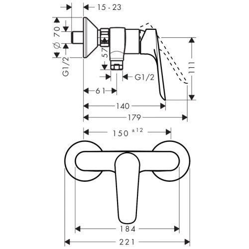 Смеситель для душа Hansgrohe Logis E 71602000