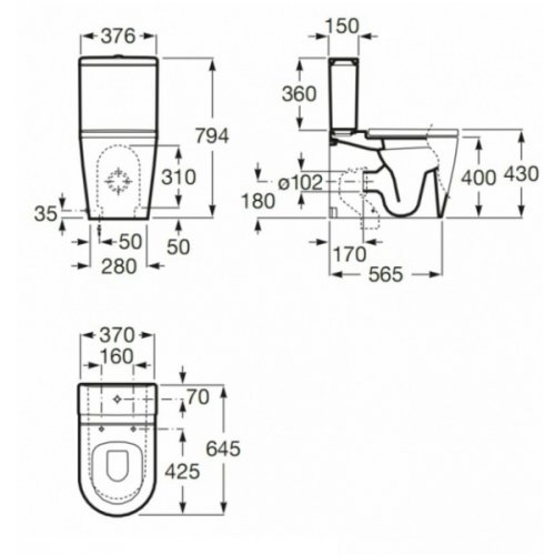 Бачок Roca Inspira Square A341520000