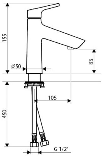 Смеситель для умывальника Q-Tap Elegance CRM 001 (QTELEGCRM001)