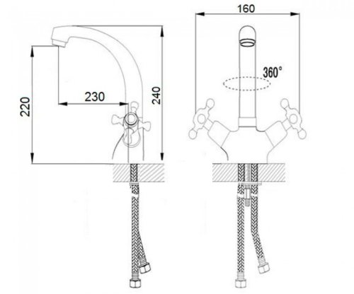 Змішувач для умивальника Q-tap berty ANT 273F (QTLIBANT273F)