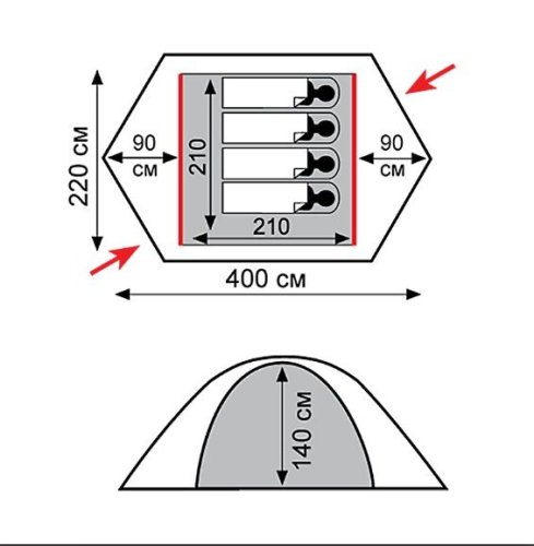 Палатка Tramp Rock 4 v2 TRT-029