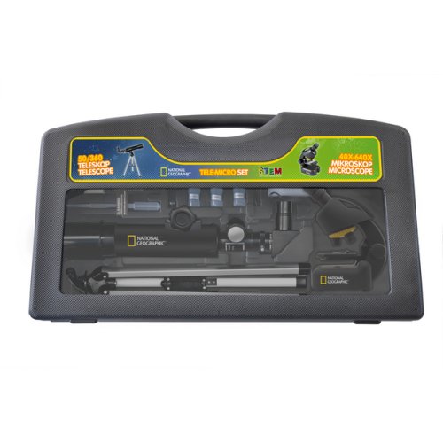Микроскоп National Geographic Junior 40x-640x + Телескоп 50/360 (с кейсом)