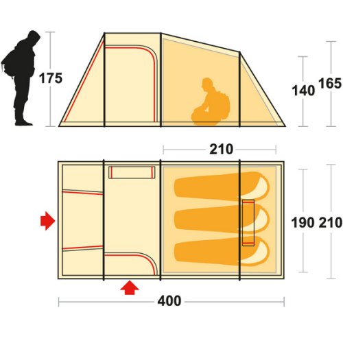 Палатка Ferrino Meteora 3 Brick Red