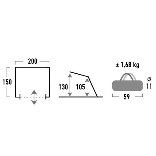 Палатка High Peak Cadiz 80 (Aluminium/Dark Grey)