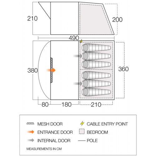 Палатка Vango Hudson 600 Sky Blue