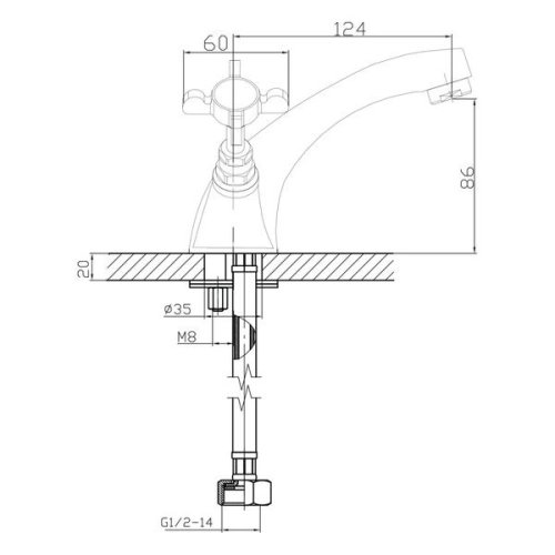 Смеситель для умывальника Imprese Cuthna 05280 antiqua-n