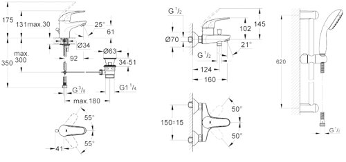 Набор смесителей Grohe Euroeco 123226S