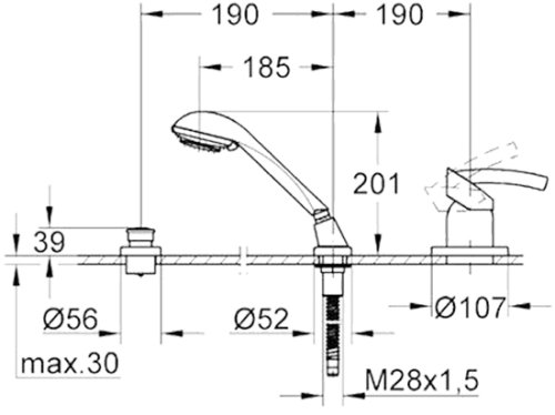 Змішувач для ванни Grohe Tenso 19154000