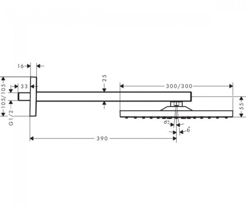 Верхний душ Hansgrohe Raindance E 300 26238000