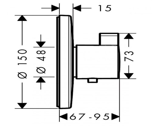 Змішувач прихованого монтажу Hansgrohe Ecostat S Highflow 15756000
