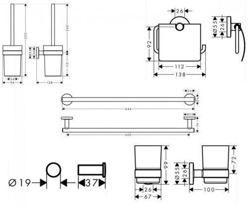 Набор аксессуаров Hansgrohe Logis 41723222